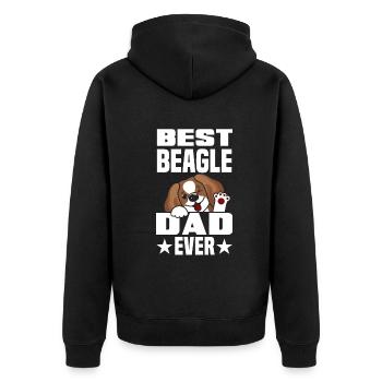 Funny Beagle Gift Beagle Papa Beagle Dad - Unisex Premium Organic Zip Hoodie - black - Back - Nico (187cm)