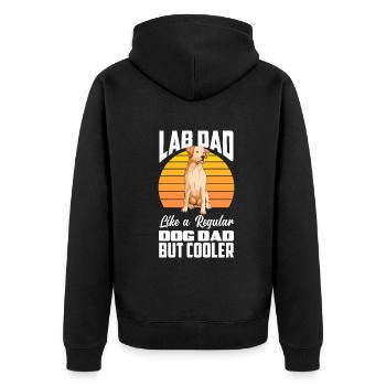 Labrador Dad Labrador Papa - Unisex Premium Bio Zip Hoodie - Schwarz - Hinten - Nico (187cm)