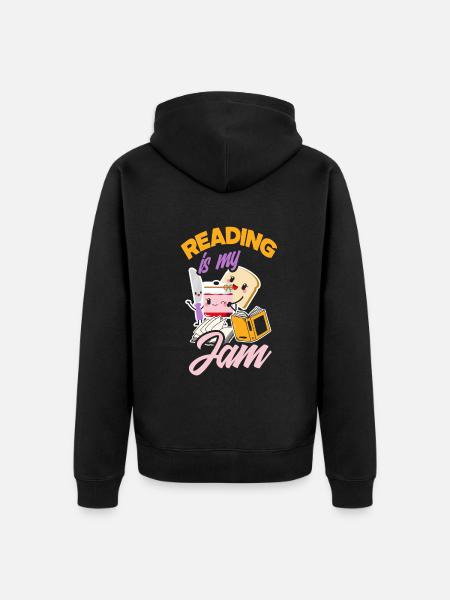 Bücherwurm Buchliebhaber Bibliothekar Geschenk - Unisex Premium Bio Zip Hoodie - Schwarz