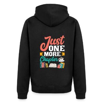 Bookworm Book Lover Librarian Gift - Unisex Premium Organic Zip Hoodie - black - Back - Nico (187cm)