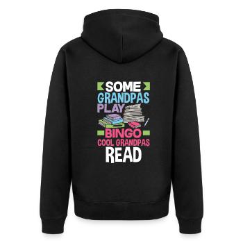 Bookworm Book Lover Librarian Gift - Unisex Premium Organic Zip Hoodie - black - Back - Nico (187cm)