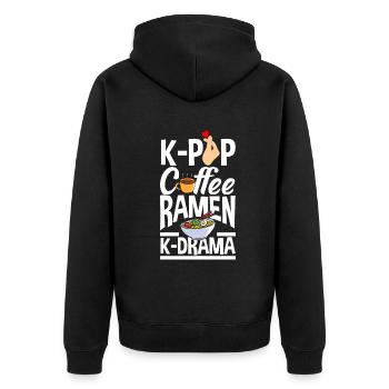 K-Pop K-Drama Musique pop coréenne - Veste à capuche bio Premium Unisexe - noir - Dos - Nico (187cm)