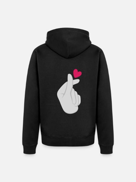 K-Pop K-Draama Korealainen popmusiikki - Premium unisex luomu-huppari vetoketjulla - musta