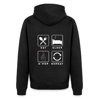 K-Pop K-Drama Musique pop coréenne - Veste à capuche bio Premium Unisexe - noir - Dos - Nico (187cm)