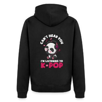 K-Pop K-Drama Musique pop coréenne - Veste à capuche bio Premium Unisexe - noir - Dos - Nico (187cm)