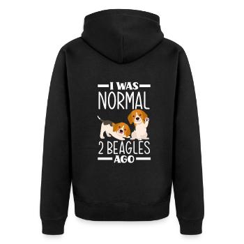 Lustiges Beagle Geschenk - Unisex Premium Bio Zip Hoodie - Schwarz - Hinten - Nico (187cm)