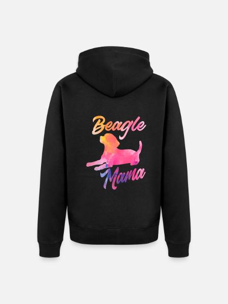 Funny Beagle Gift Beagle Mama - Unisex Premium Organic Zip Hoodie - black