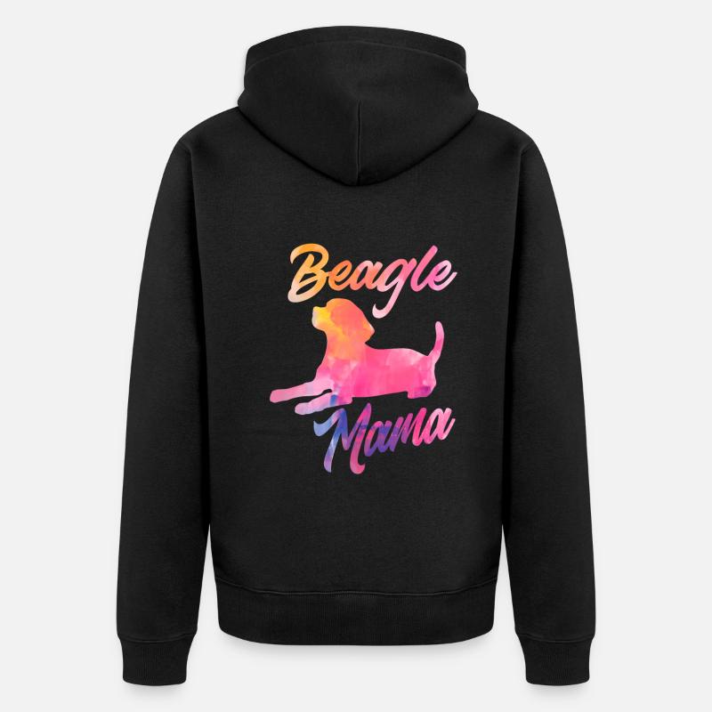 Drôle Beagle Cadeau Beagle Mama - Veste à capuche bio Premium Unisexe - noir
