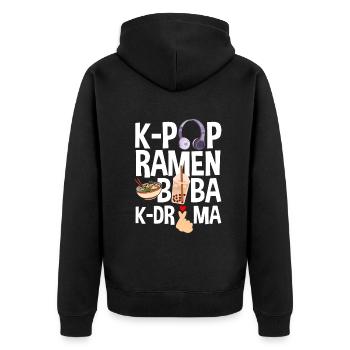 K-Pop K-Drama Musique pop coréenne - Veste à capuche bio Premium Unisexe - noir - Dos - Nico (187cm)