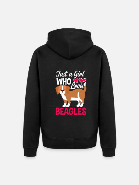 Funny Beagle Gift Beagle Girl - Unisex Premium Organic Zip Hoodie - black
