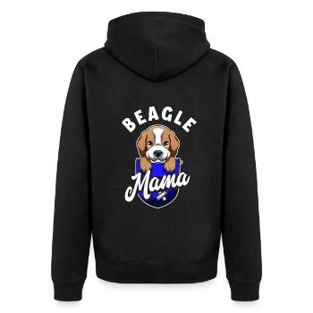 Lustiges Beagle Geschenk Beagle Mama - Unisex Premium Bio Zip Hoodie - Schwarz - Hinten - Nico (187cm)