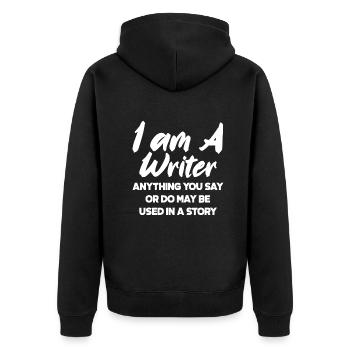 Author Author Funny Author Gift - Unisex Premium Organic Zip Hoodie - black - Back - Nico (187cm)