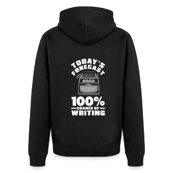 Author Author Funny Author Gift - Unisex Premium Organic Zip Hoodie - black - Back - Nico (187cm)