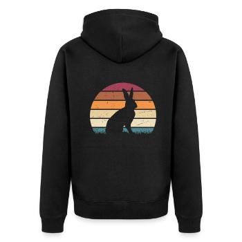 Rabbit Rabbit Pet Rabbit Mama Gift - Unisex Premium Organic Zip Hoodie - black - Back - Nico (187cm)