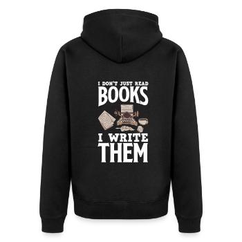 Author Author Funny Author Gift - Unisex Premium Organic Zip Hoodie - black - Back - Nico (187cm)