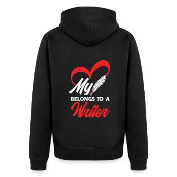 Author Author Funny Author Gift - Unisex Premium Organic Zip Hoodie - black - Back - Nico (187cm)