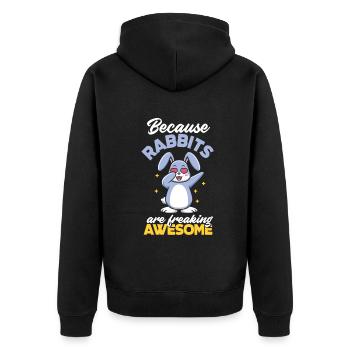 Rabbit Rabbit Pet Rabbit Mama Gift - Unisex Premium Organic Zip Hoodie - black - Back - Nico (187cm)