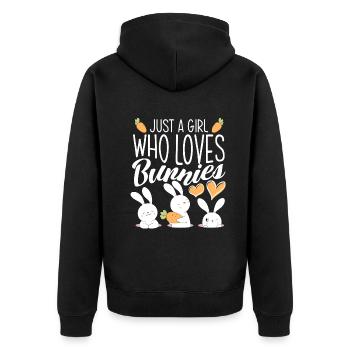 Rabbit Rabbit Pet Rabbit Mama Gift - Unisex Premium Organic Zip Hoodie - black - Back - Nico (187cm)