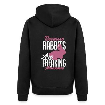 Rabbit Rabbit Pet Rabbit Mama Gift - Unisex Premium Organic Zip Hoodie - black - Back - Nico (187cm)