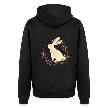 Rabbit Rabbit Pet Rabbit Mama Gift - Unisex Premium Organic Zip Hoodie - black - Back - Nico (187cm)
