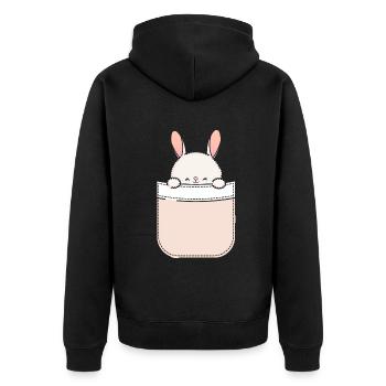 Rabbit Rabbit Pet Rabbit Mama Gift - Unisex Premium Organic Zip Hoodie - black - Back - Nico (187cm)