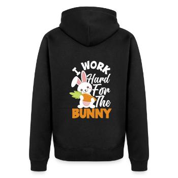 Rabbit Rabbit Pet Rabbit Mama Gift - Unisex Premium Organic Zip Hoodie - black - Back - Nico (187cm)