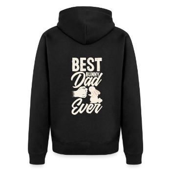 Rabbit Rabbit Pet Rabbit Papa Gift - Unisex Premium Organic Zip Hoodie - black - Back - Nico (187cm)