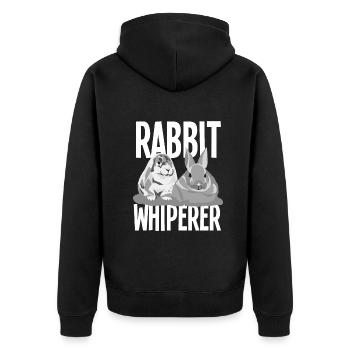 Rabbit Rabbit Pet Rabbit Whisperer Gift - Unisex Premium Organic Zip Hoodie - black - Back - Nico (187cm)