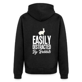 Rabbit Rabbit Pet Rabbit Mama Gift - Unisex Premium Organic Zip Hoodie - black - Back - Nico (187cm)