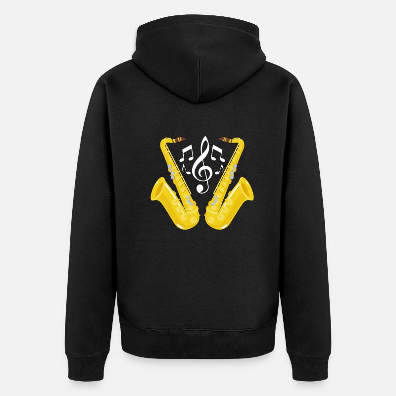 Saxophone Jazz - Veste à capuche bio Premium Unisexe - noir