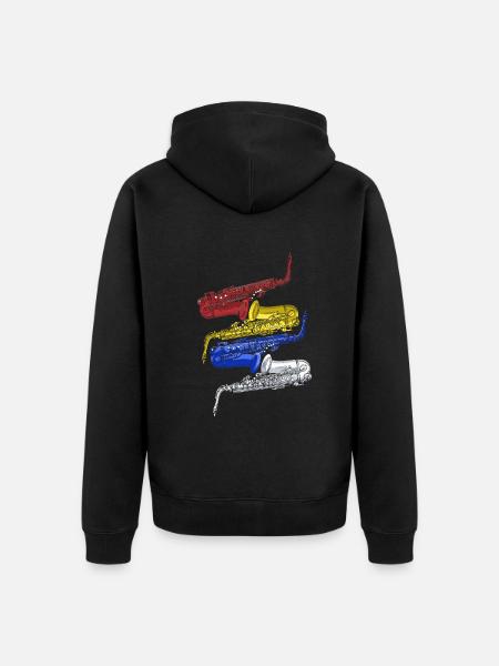Saxophon Jazz - Unisex Premium Bio Zip Hoodie - Schwarz