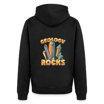 Geologie - Unisex Premium Bio Zip Hoodie - Schwarz - Hinten - Nico (187cm)