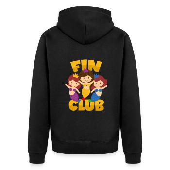 Mermaids Fin Club Pun Mermaid Siren - Unisex Premium Organic Zip Hoodie - black - Back - Nico (187cm)