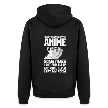 Funny Anime Gift - Unisex Premium Organic Zip Hoodie - black - Back - Nico (187cm)