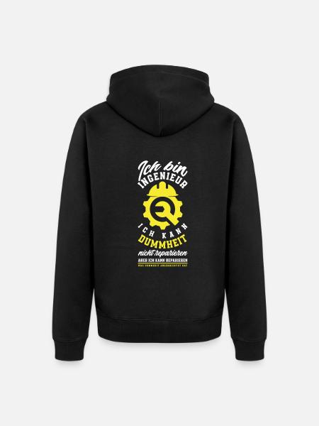 Lustiges Ingenieur Geschenke Geschenkidee - Unisex Premium Bio Zip Hoodie - Schwarz