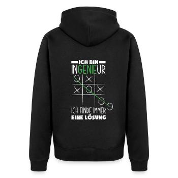 Lustiges Ingenieur Geschenke Geschenkidee - Unisex Premium Bio Zip Hoodie - Schwarz - Hinten - Nico (187cm)