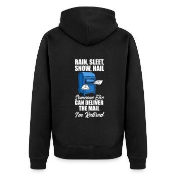 Lustige Briefzusteller Briefträger Post Geschenke - Unisex Premium Bio Zip Hoodie - Schwarz - Hinten - Nico (187cm)