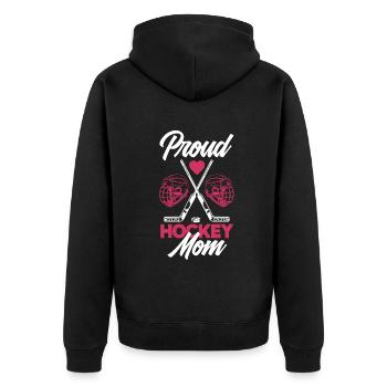 Lustiges Eishockey Hockey Geschenk Geschenkidee - Unisex Premium Bio Zip Hoodie - Schwarz - Hinten - Nico (187cm)