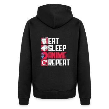 Funny Anime Gift - Unisex Premium Organic Zip Hoodie - black - Back - Nico (187cm)