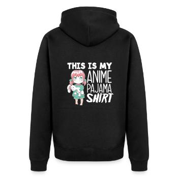 Funny Anime Gift - Unisex Premium Organic Zip Hoodie - black - Back - Nico (187cm)