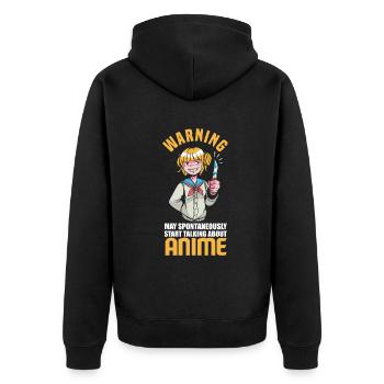 Funny Anime Gift - Unisex Premium Organic Zip Hoodie - black - Back - Nico (187cm)