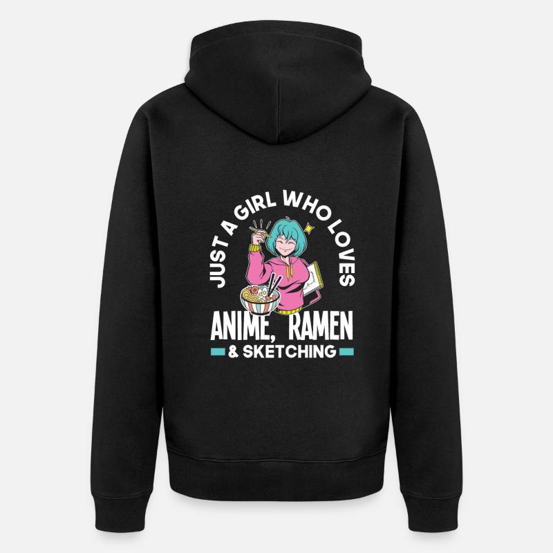 Drôle de cadeau d’anime - Veste à capuche bio Premium Unisexe - noir