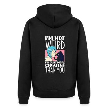 Funny Anime Gift - Unisex Premium Organic Zip Hoodie - black - Back - Nico (187cm)