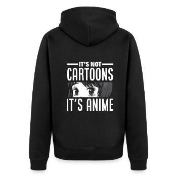 Funny Anime Gift - Unisex Premium Organic Zip Hoodie - black - Back - Nico (187cm)