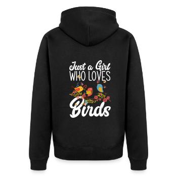 Vogel Liebhaber Vögel Vogelbeobachter Geschenk - Unisex Premium Bio Zip Hoodie - Schwarz - Hinten - Nico (187cm)