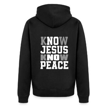 Jésus-Christ-Christ Religion Religieuse - Veste à capuche bio Premium Unisexe - noir - Dos - Nico (187cm)