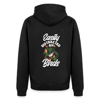 Vogel Liebhaber Vögel Vogelbeobachter Geschenk - Unisex Premium Bio Zip Hoodie - Schwarz - Hinten - Nico (187cm)