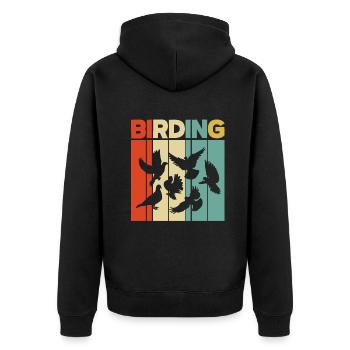Vogel Liebhaber Vögel Vogelbeobachter Geschenk - Unisex Premium Bio Zip Hoodie - Schwarz - Hinten - Nico (187cm)