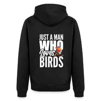 Vogel Liebhaber Vögel Vogelbeobachter Geschenk - Unisex Premium Bio Zip Hoodie - Schwarz - Hinten - Nico (187cm)