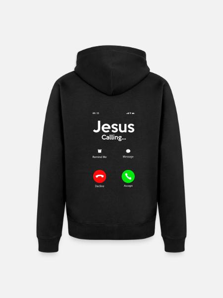 Jesus Christus Christ Religion Religiös - Premium økologisk unisex-hættejakke - sort